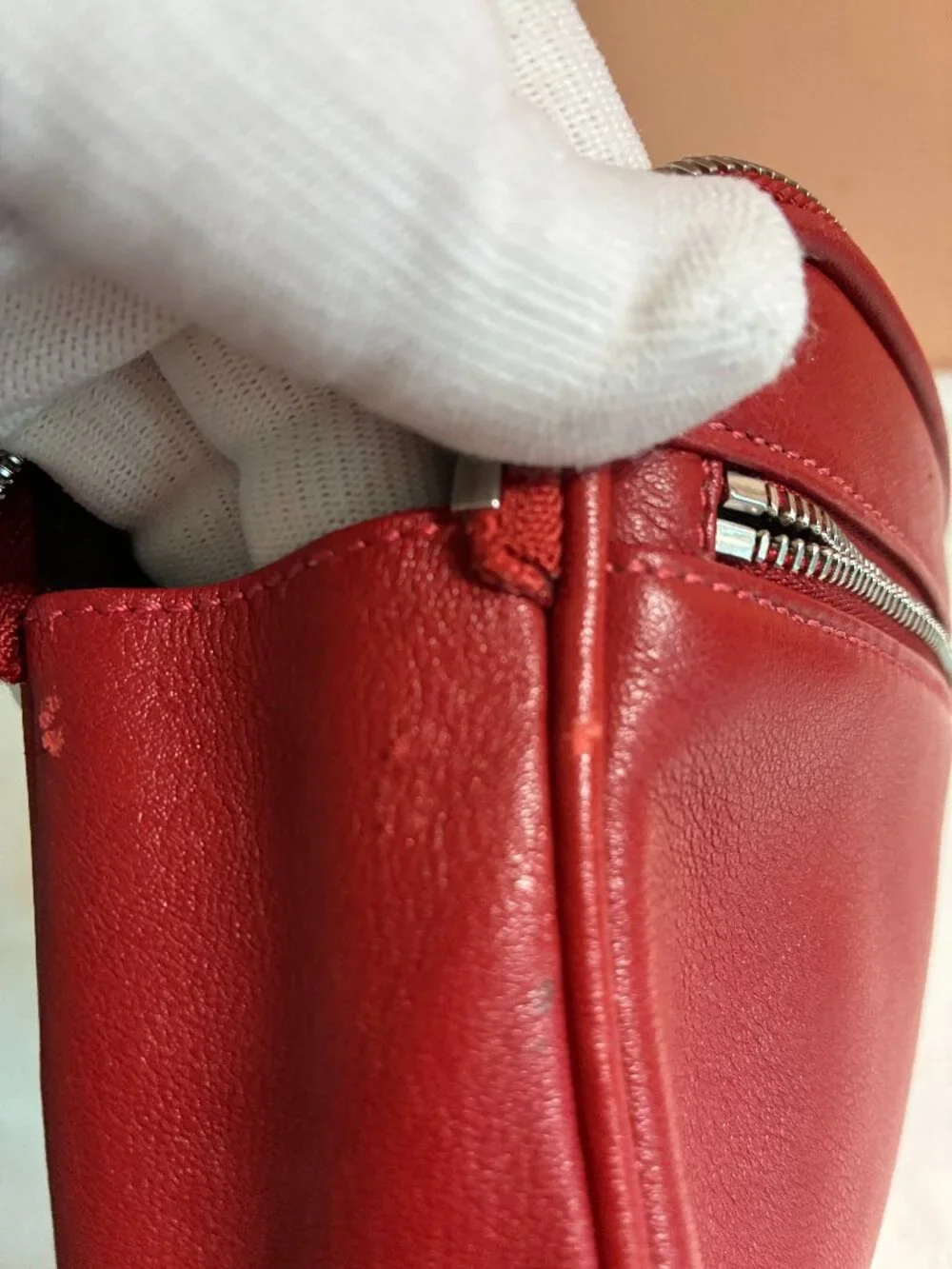 Coach Red Leather Pouch in EUC